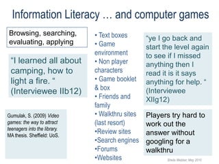 Information Game Examples Information Literacy for the 21st Century | PDF