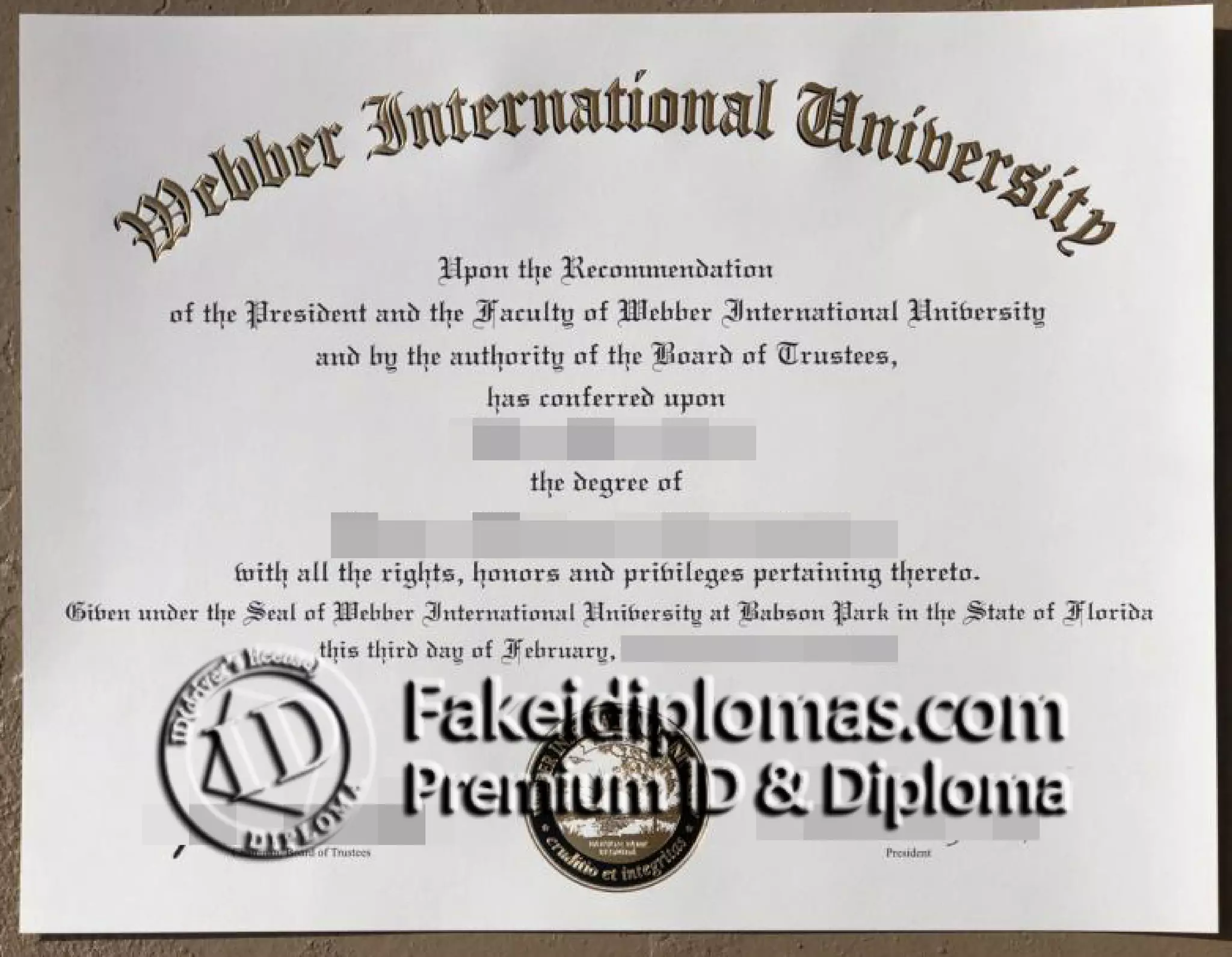 Webber International University degree | PDF