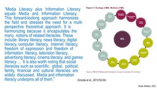 “Media Literacy plus Information Literacy
equals Media and Information Literacy.
This forward-looking approach harmonizes
...