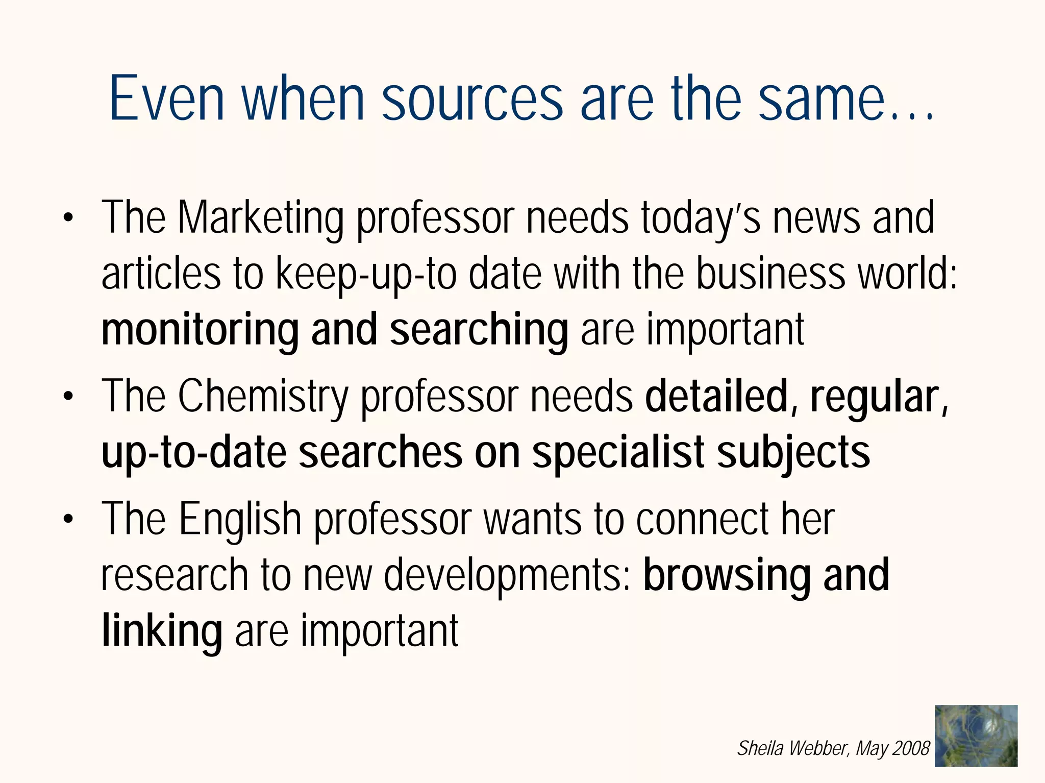 What does Information Literacy mean? Some examples from different disciplines