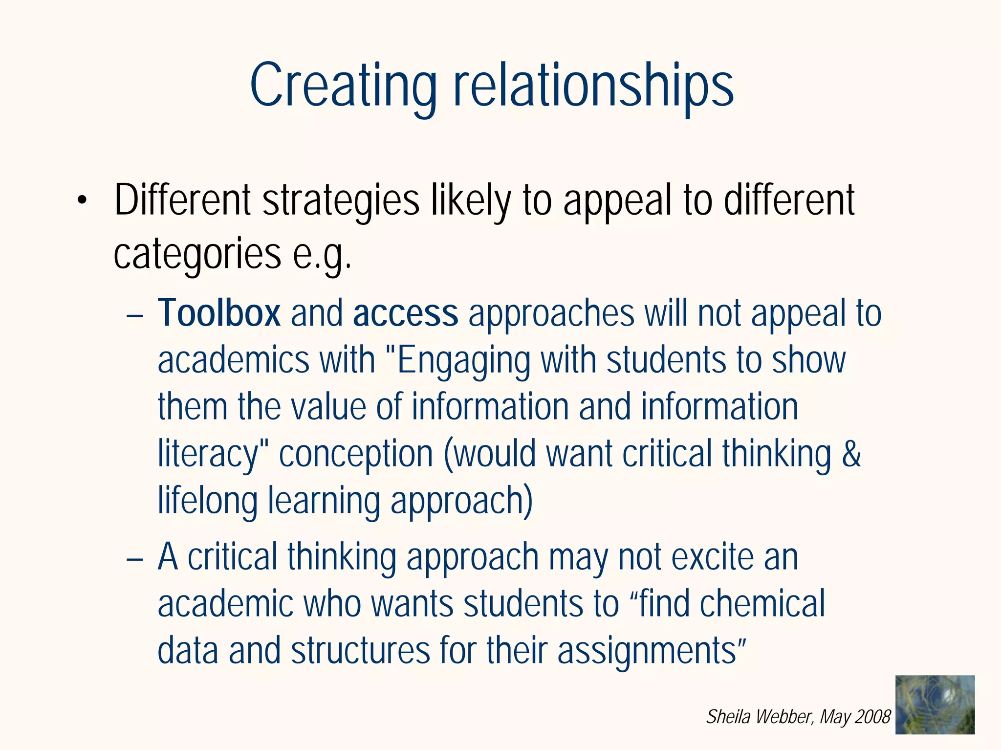 What does Information Literacy mean? Some examples from different disciplines