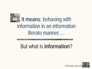What does Information Literacy mean? Some examples from different disciplines
