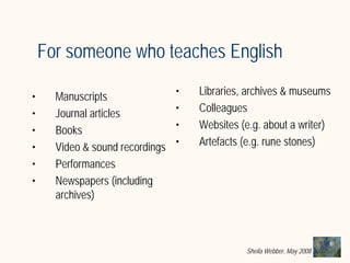What does Information Literacy mean? Some examples from different disciplines