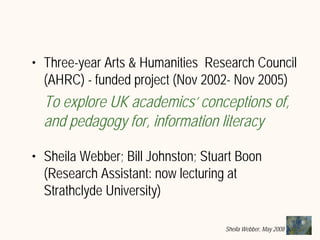 What does Information Literacy mean? Some examples from different disciplines