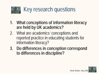 What does Information Literacy mean? Some examples from different disciplines