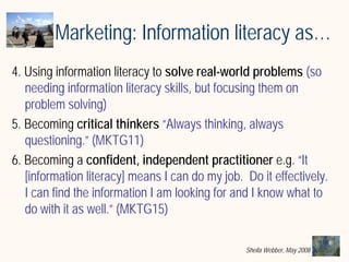 What does Information Literacy mean? Some examples from different disciplines