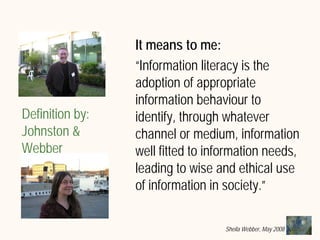What does Information Literacy mean? Some examples from different disciplines