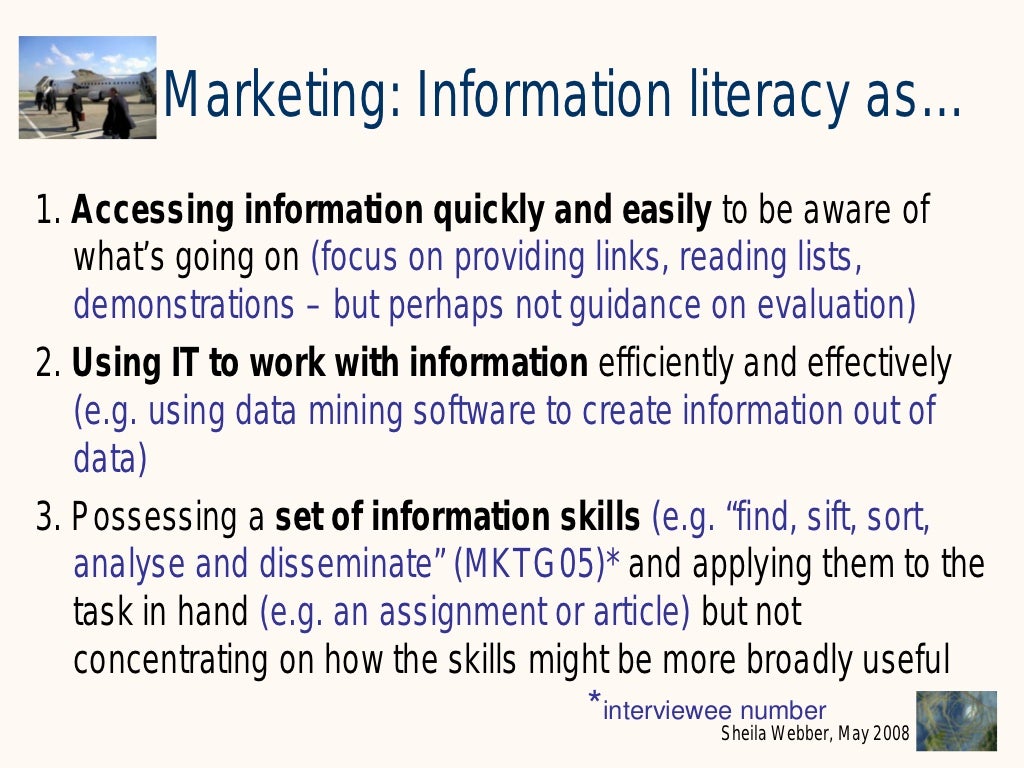 What does Information Literacy mean? Some examples from different dis…