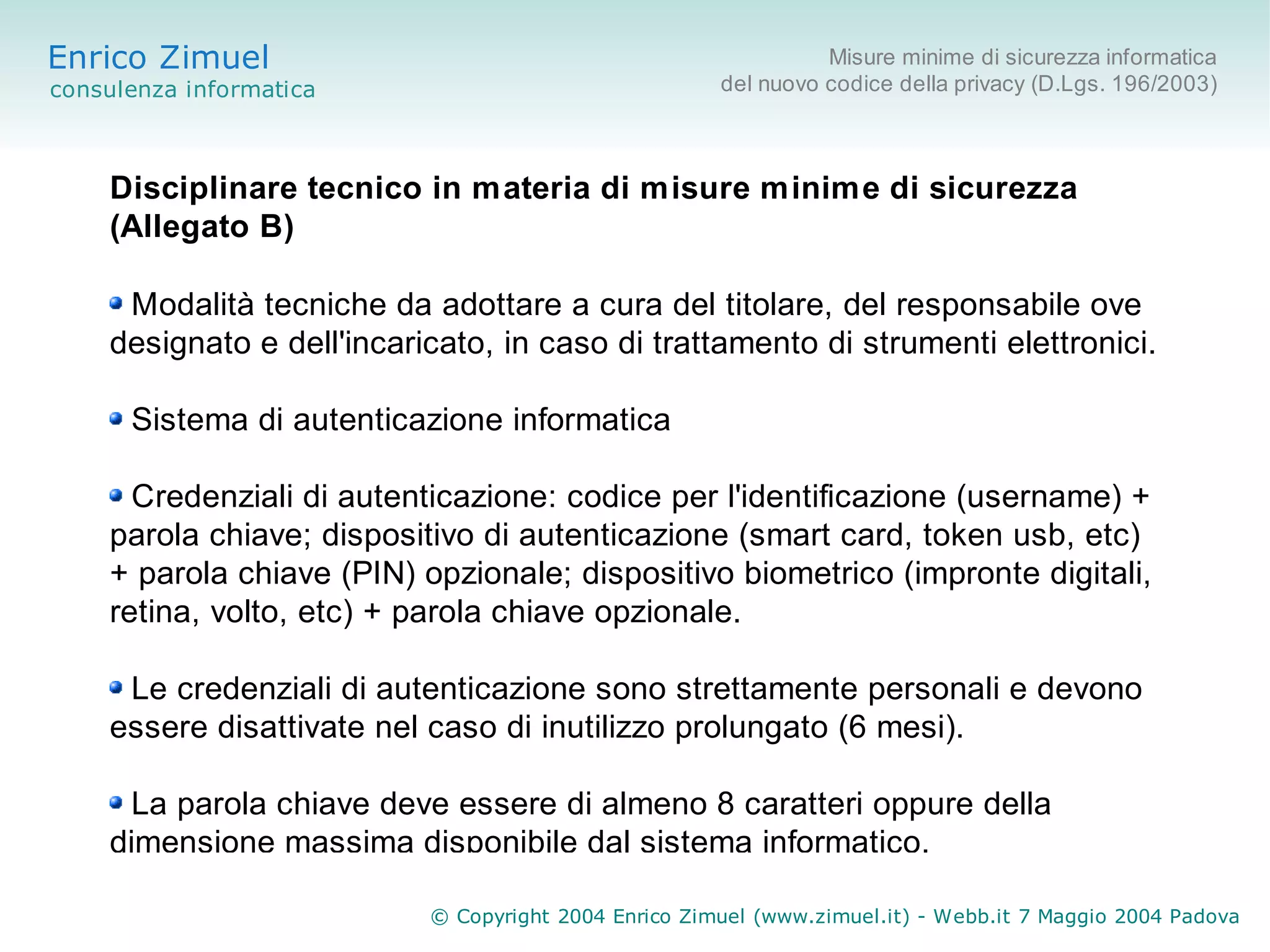 Misure minime di sicurezza informatica