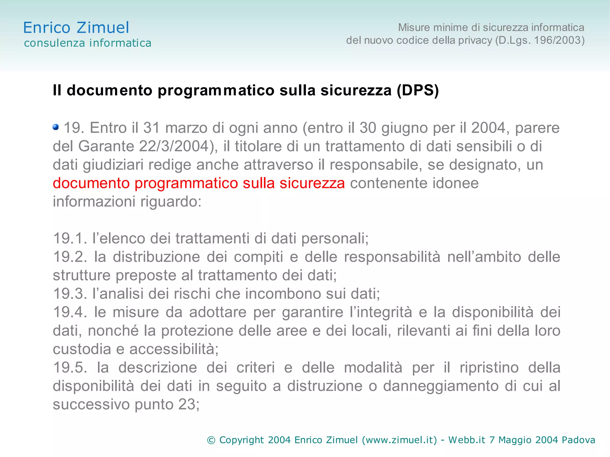 Misure minime di sicurezza informatica