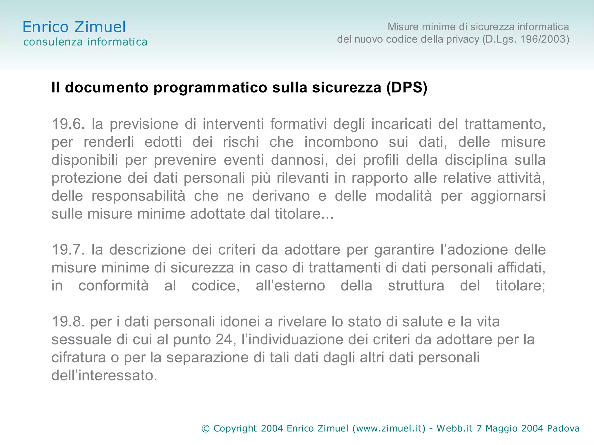 Misure minime di sicurezza informatica