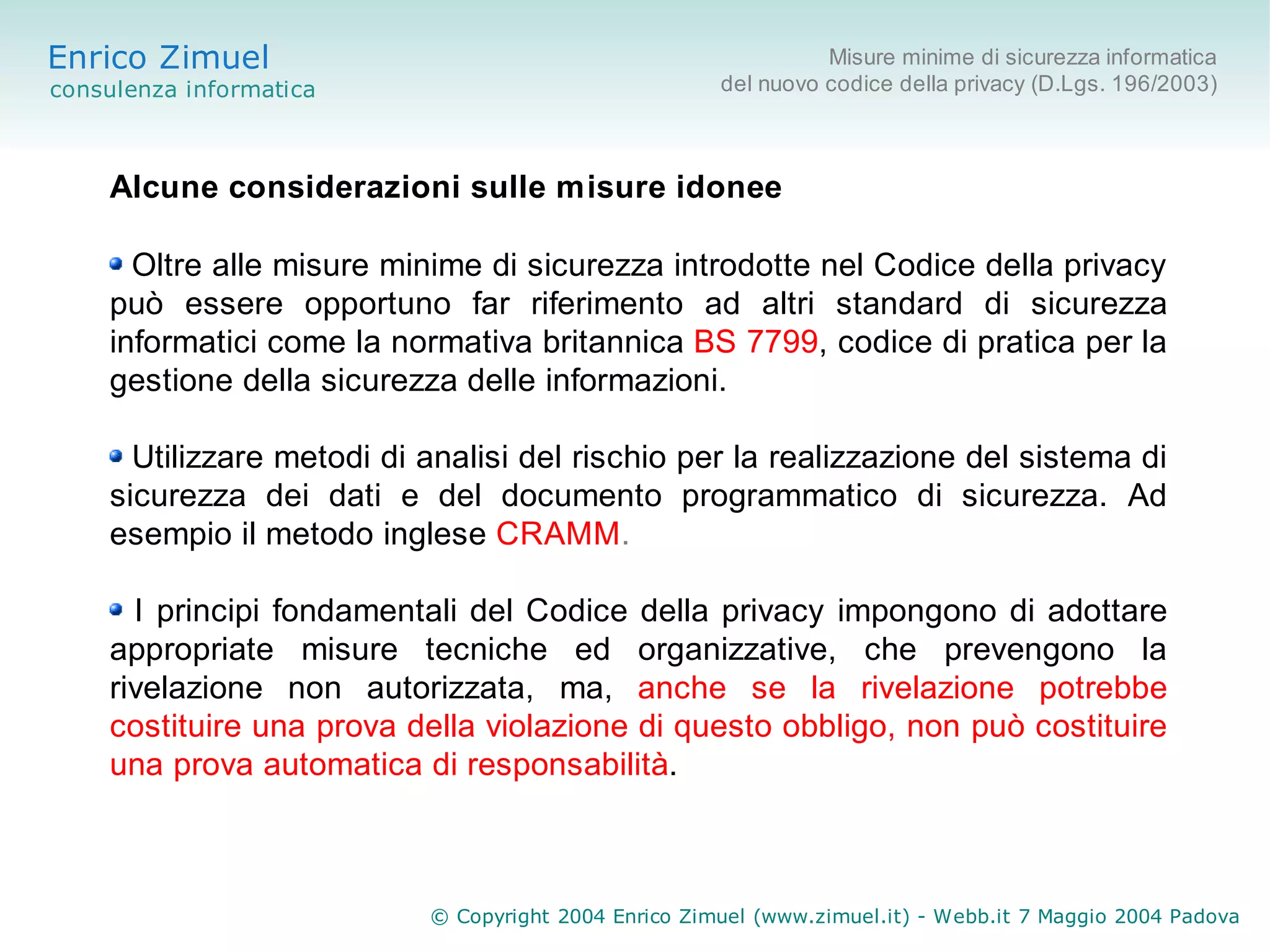 Misure minime di sicurezza informatica
