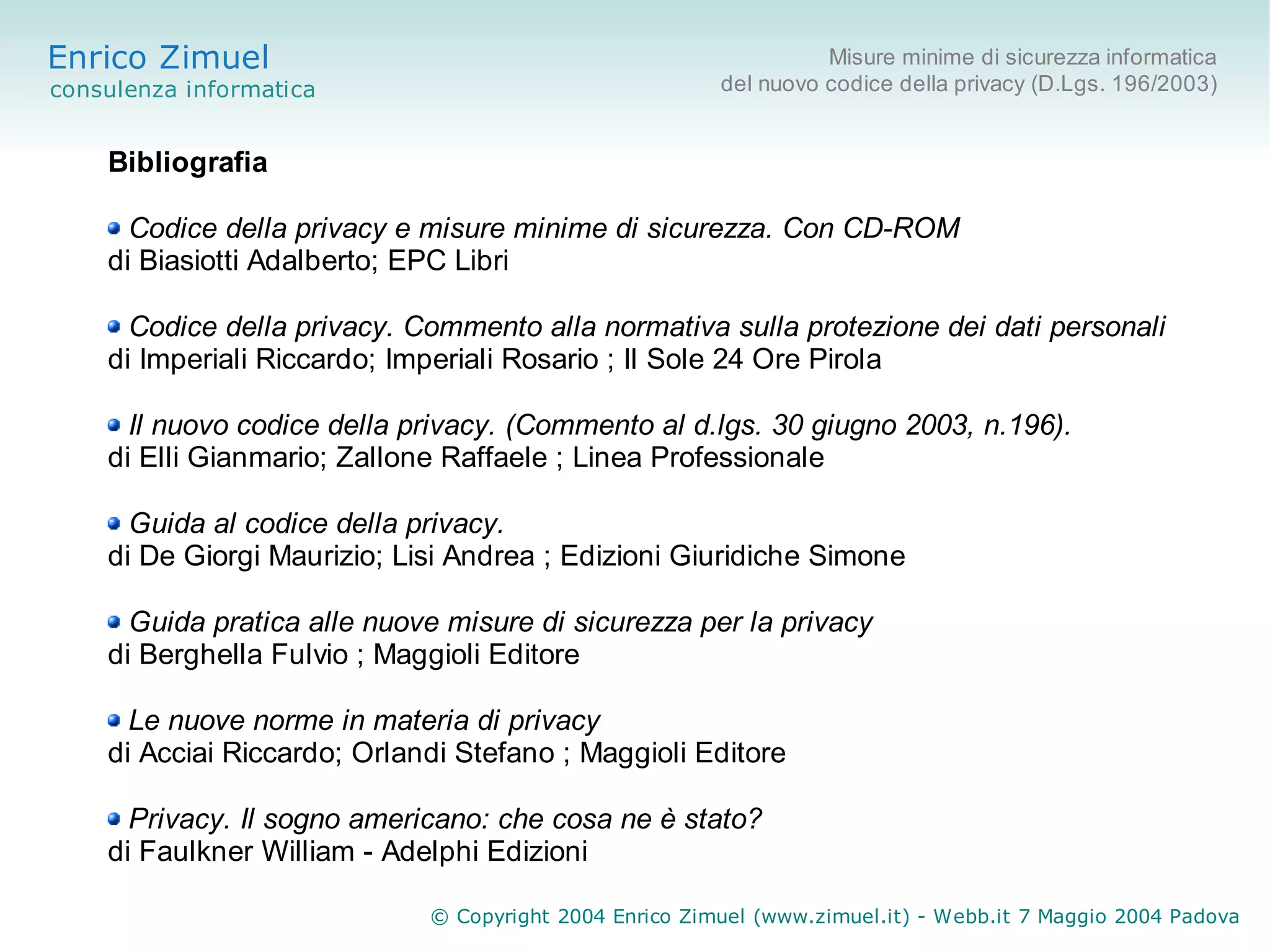 Misure minime di sicurezza informatica