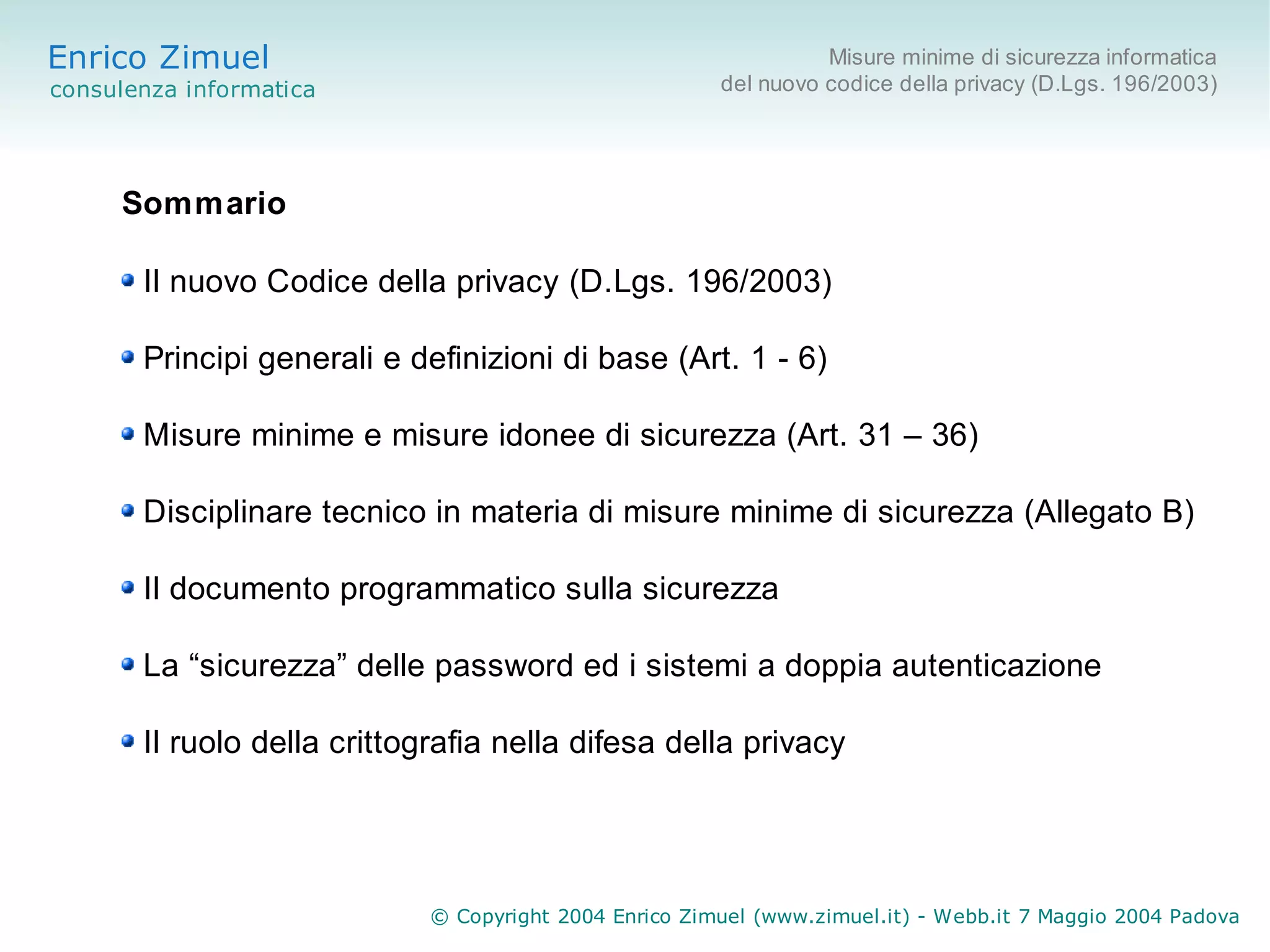 Misure minime di sicurezza informatica
