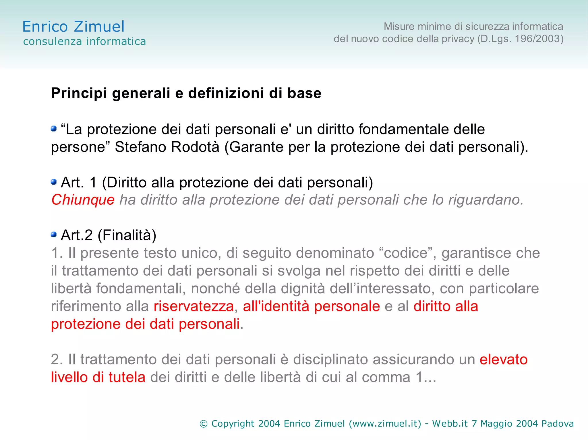 Misure minime di sicurezza informatica