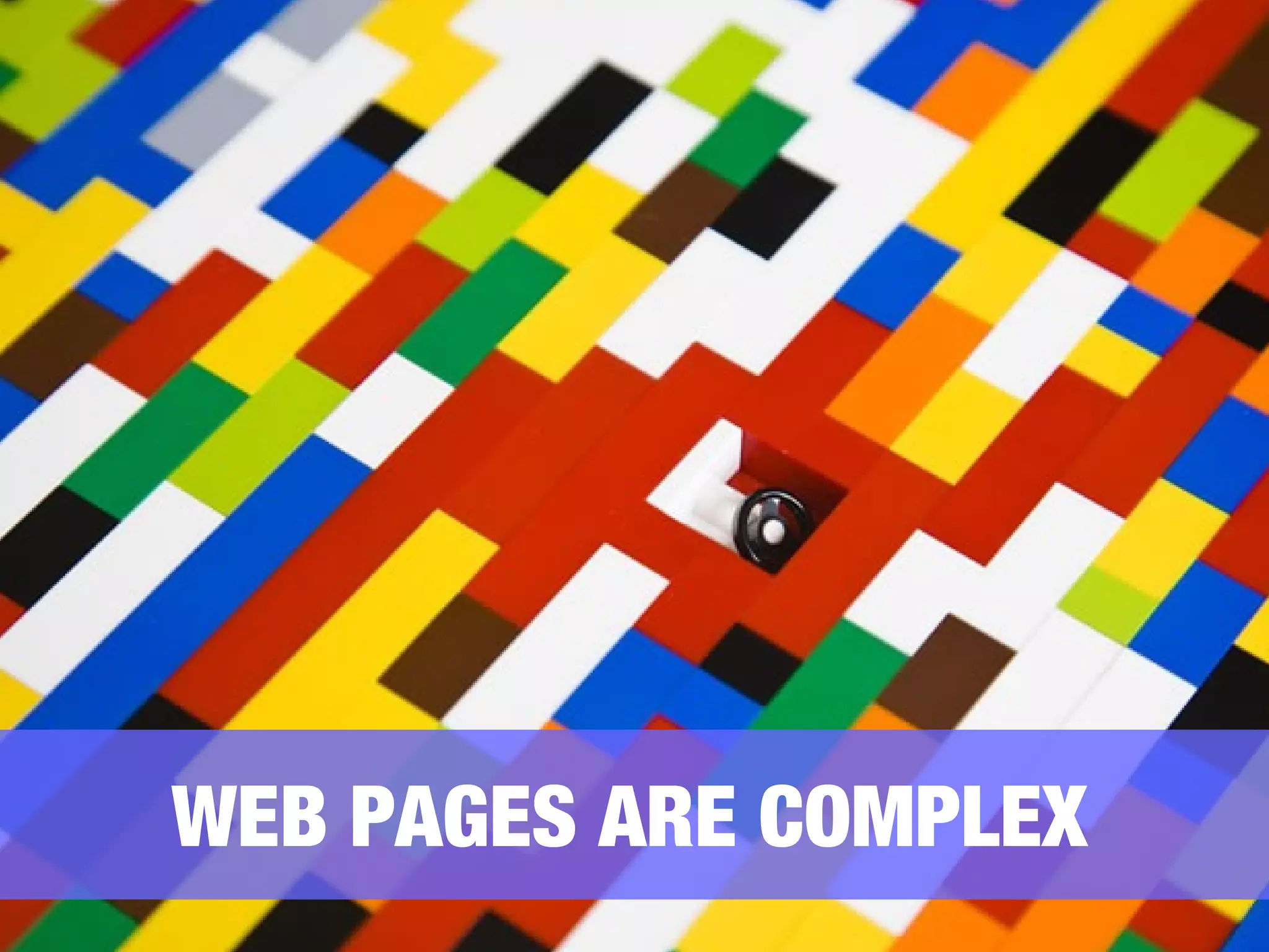WEB PAGES ARE COMPLEX 
 