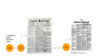 1862 1888
1ª edição do
Diário
Oficial da
União
2015
 