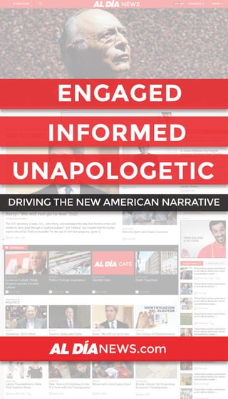 ENGAGED
INFORMED
UNAPOLOGETIC
NEWS.com
DRIVING THE NEW AMERICAN NARRATIVE
 