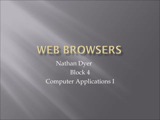 Nathan Dyer Block 4 Computer Applications I 