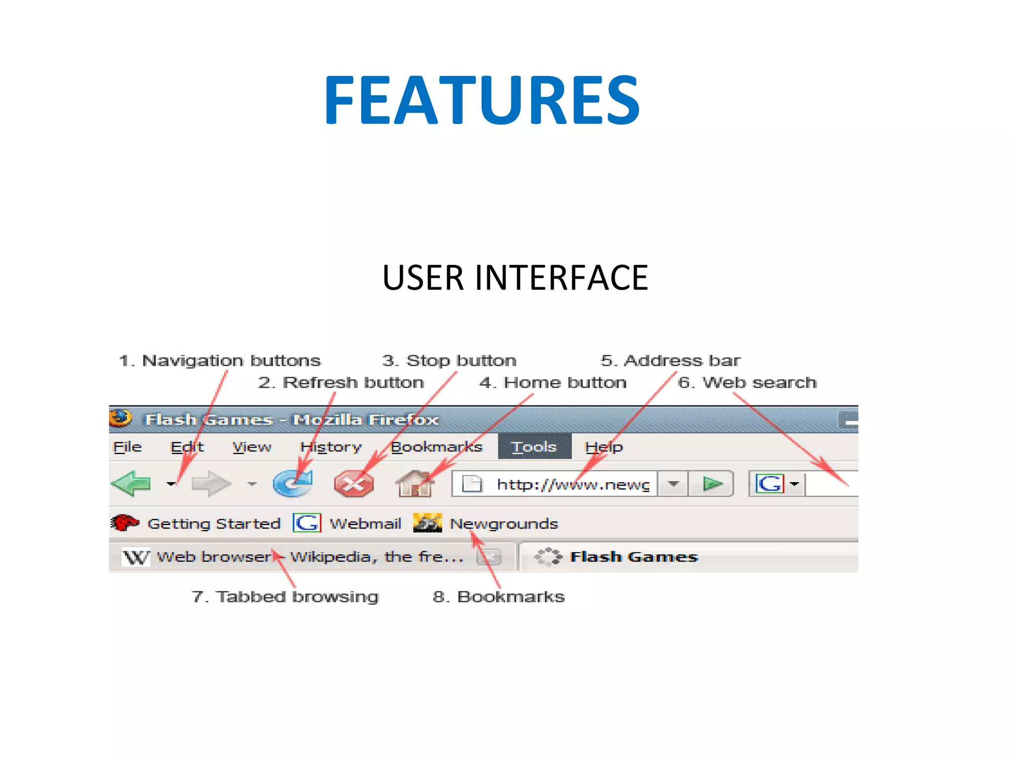 FEATURES
USER INTERFACE
 