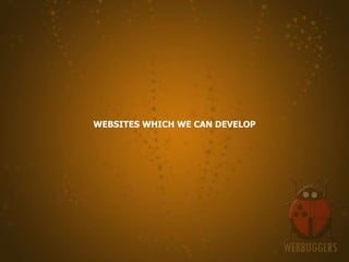 WEBSITES WHICH WE CAN DEVELOP
 