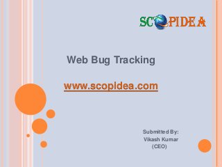 Web Bug Tracking
www.scopidea.com
Submitted By:
Vikash Kumar
(CEO)
 