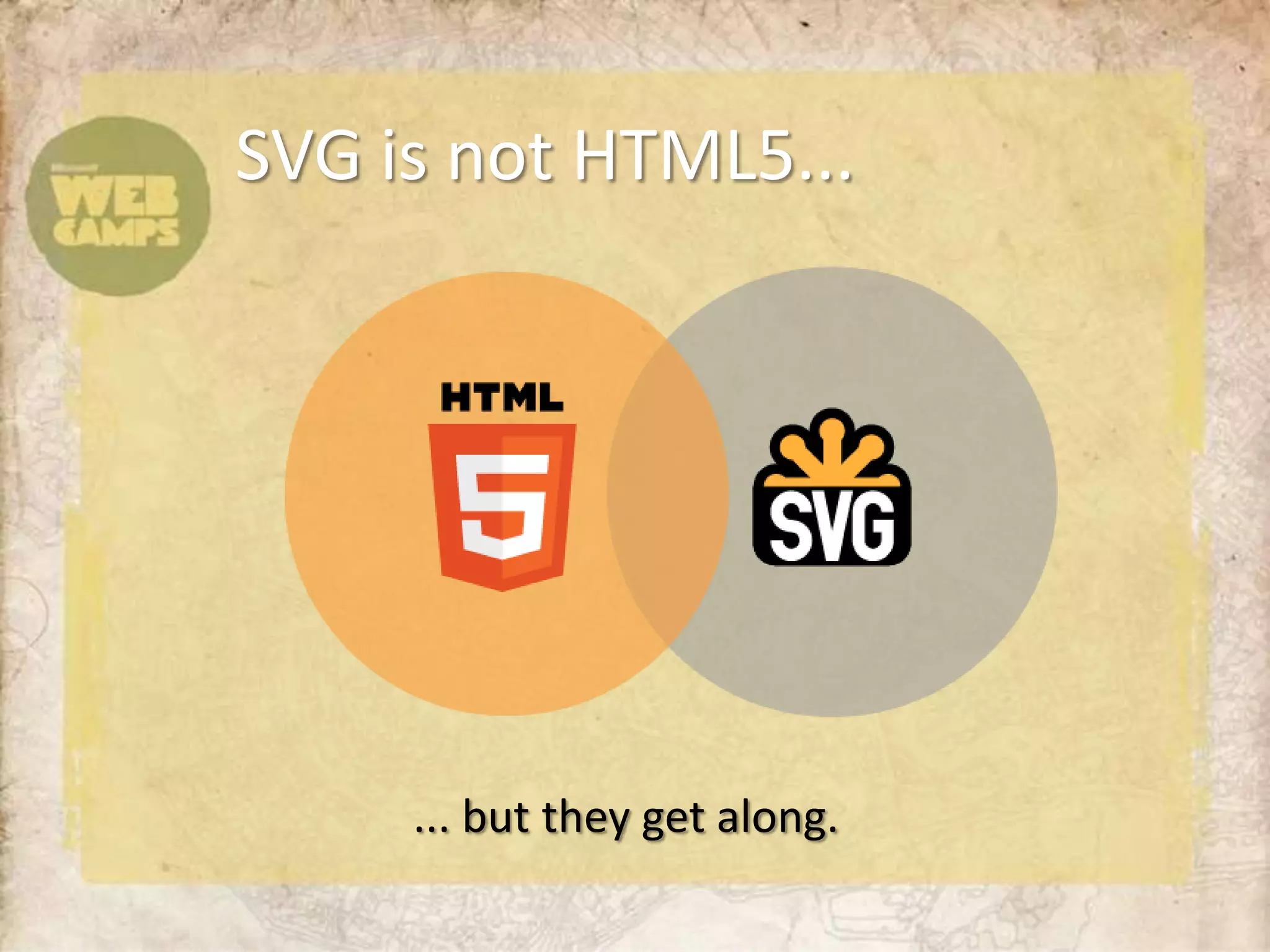 SVG is not HTML5......but they get along.