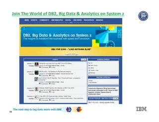 Join The World of DB2, Big Data & Analytics on System z
89
 