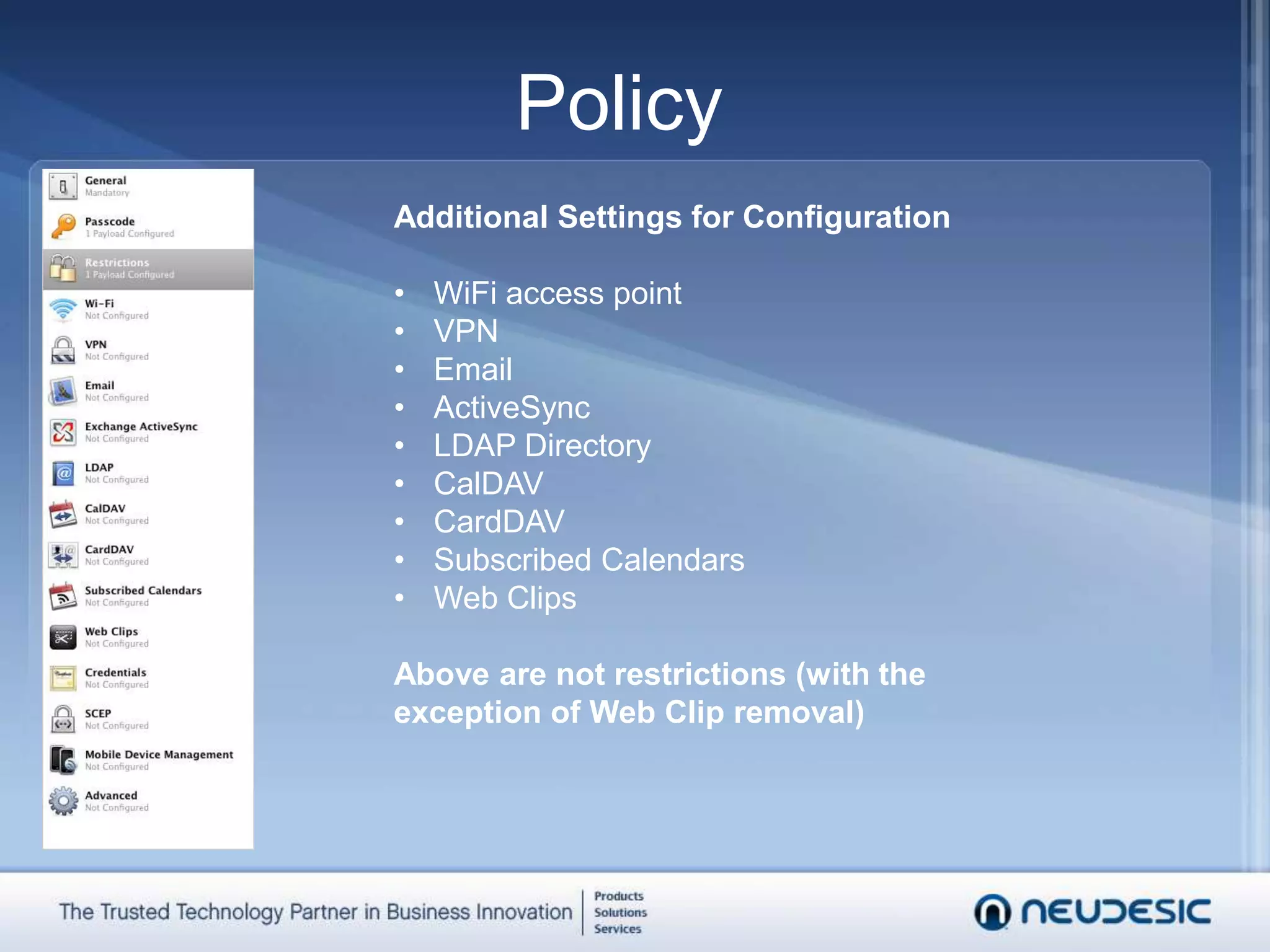 Passcode length (1 – 16 chars)