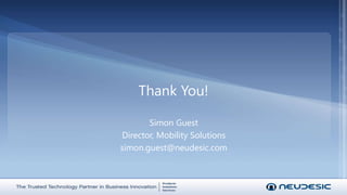 Easy to consume lists exposed by SharePoint 2010Watch out for:Anything that looks like SQL library on device