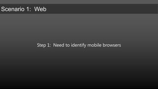Step 1:  Need to identify mobile browsers