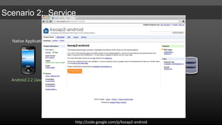 wsimportUsage: wsimport [options] <WSDL_URI>where [options] include:  -b <path>                 specify jaxws/jaxb binding files or additional schemas                            (Each <path> must have its own -b)  -B<jaxbOption>            Pass this option to JAXB schema compiler  -catalog <file>           specify catalog file to resolve external entity references                            supports TR9401, XCatalog, and OASIS XML Catalog format.  -d <directory>            specify where to place generated output files  -extension                allow vendor extensions - functionality not specified                            by the specification.  Use of extensions may                            result in applications that are not portable or                            may not interoperate with other...Native ApplicationSOAP (WS-I)Android 2.2 (Java)Youwouldthinkthatwsimportshouldwork