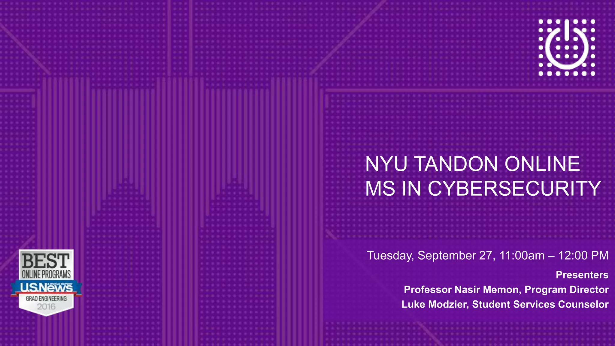 Online MS in Cybersecurity at NYU | PPT