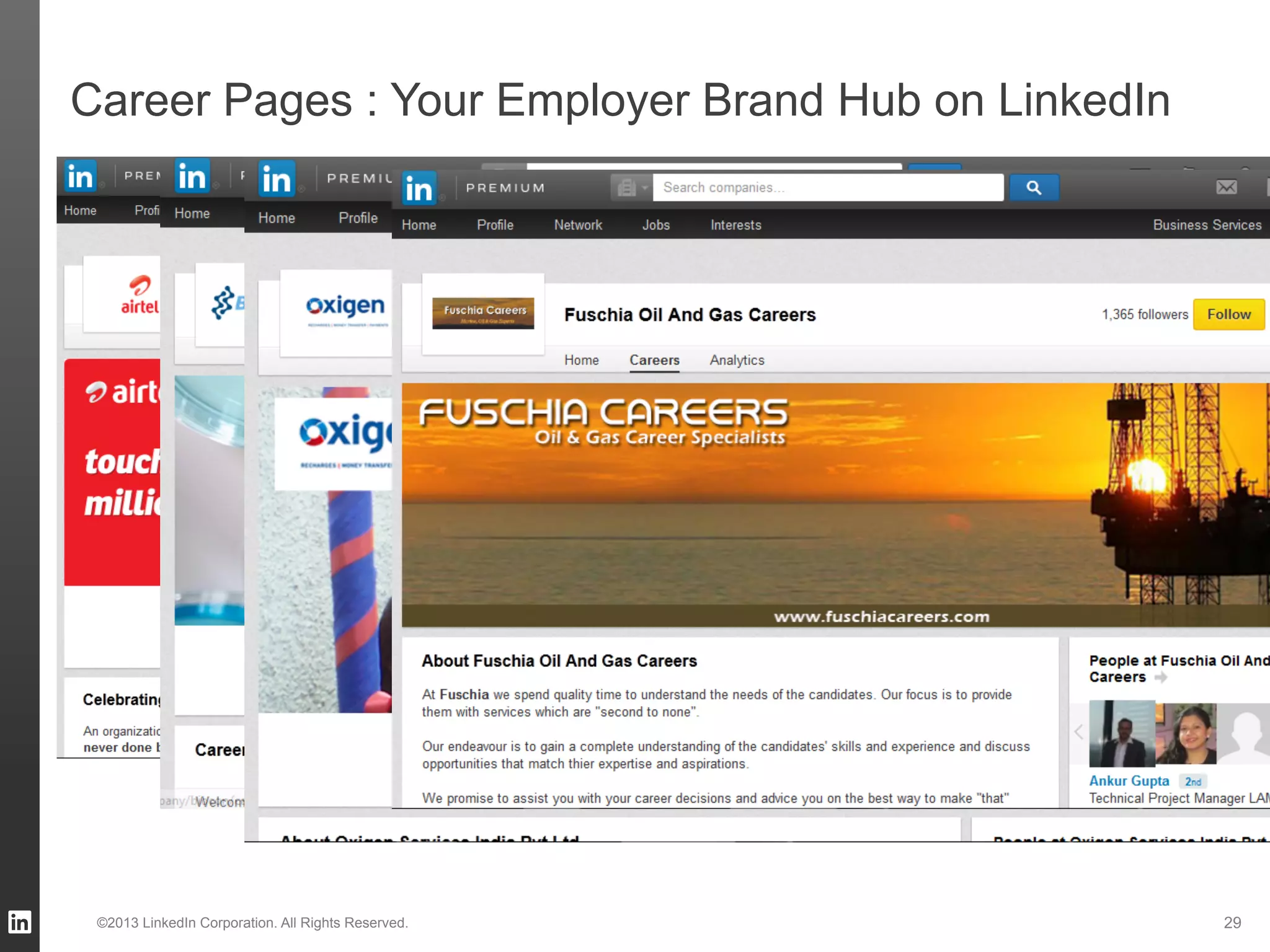 29©2013 LinkedIn Corporation. All Rights Reserved.
Career Pages : Your Employer Brand Hub on LinkedIn
 
