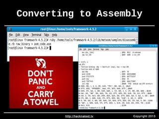 Converting to Assembly 
http://hacknaked.tv Copyright 2013 
 
