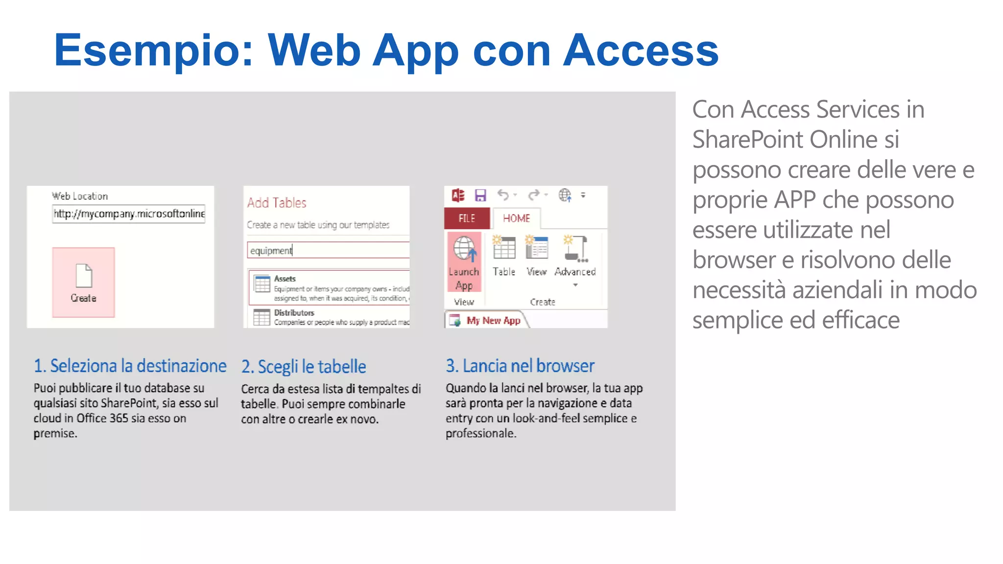 Esempio: Web App con Access
 