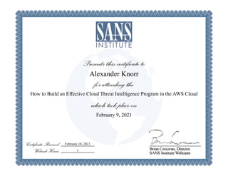 Alexander Knorr
How to Build an Effective Cloud Threat Intelligence Program in the AWS Cloud
February 9, 2021
February 10, 2021
1
 