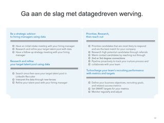 32
Ga aan de slag met datagedreven werving.
 