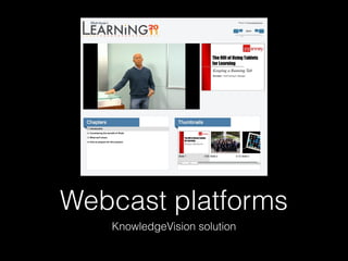 Webcast platforms
KnowledgeVision solution
 