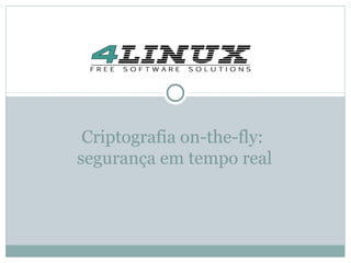 Criptografia on-the-fly:
segurança em tempo real
 