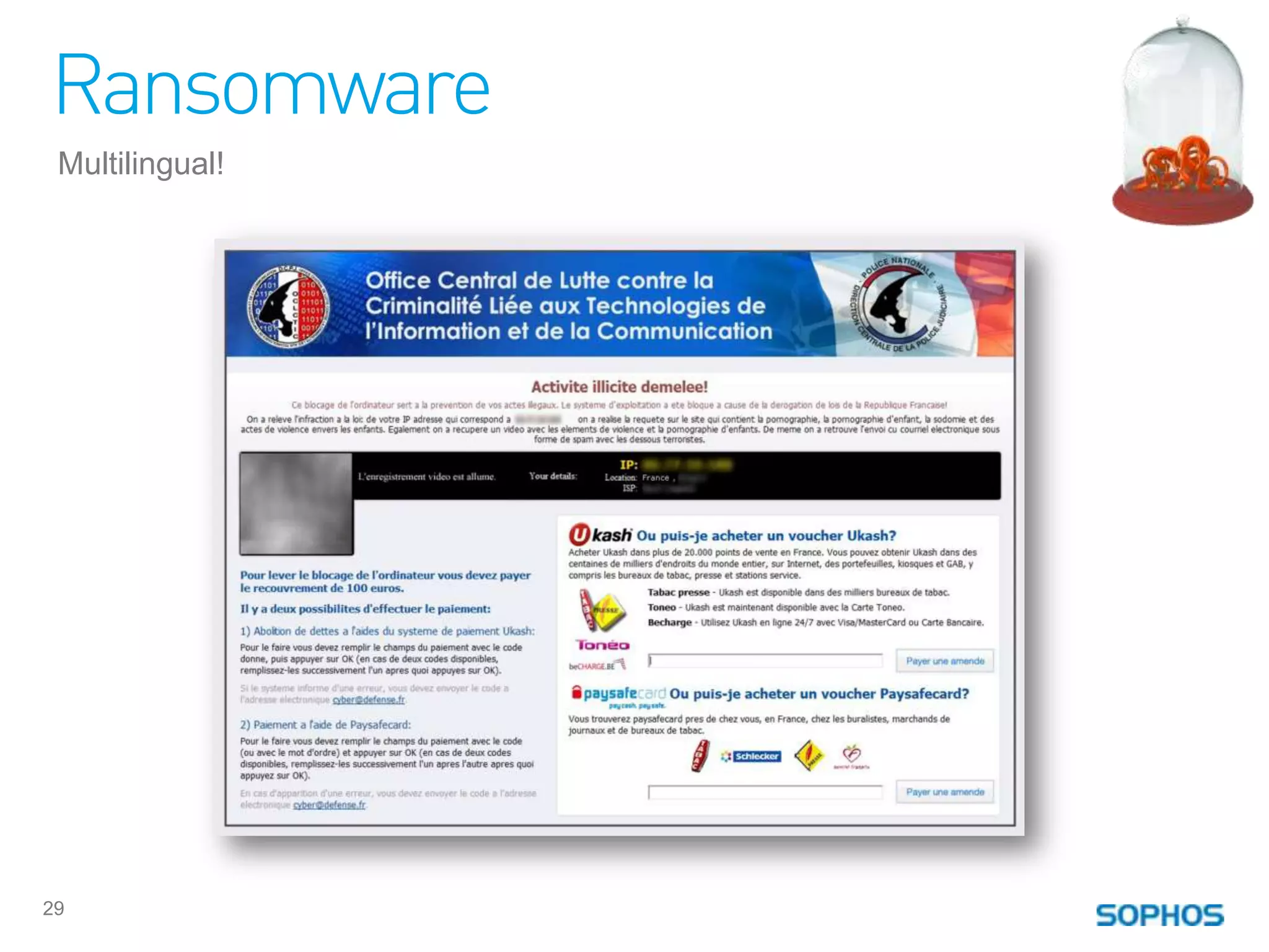 Ransomware
 Multilingual!




29
 