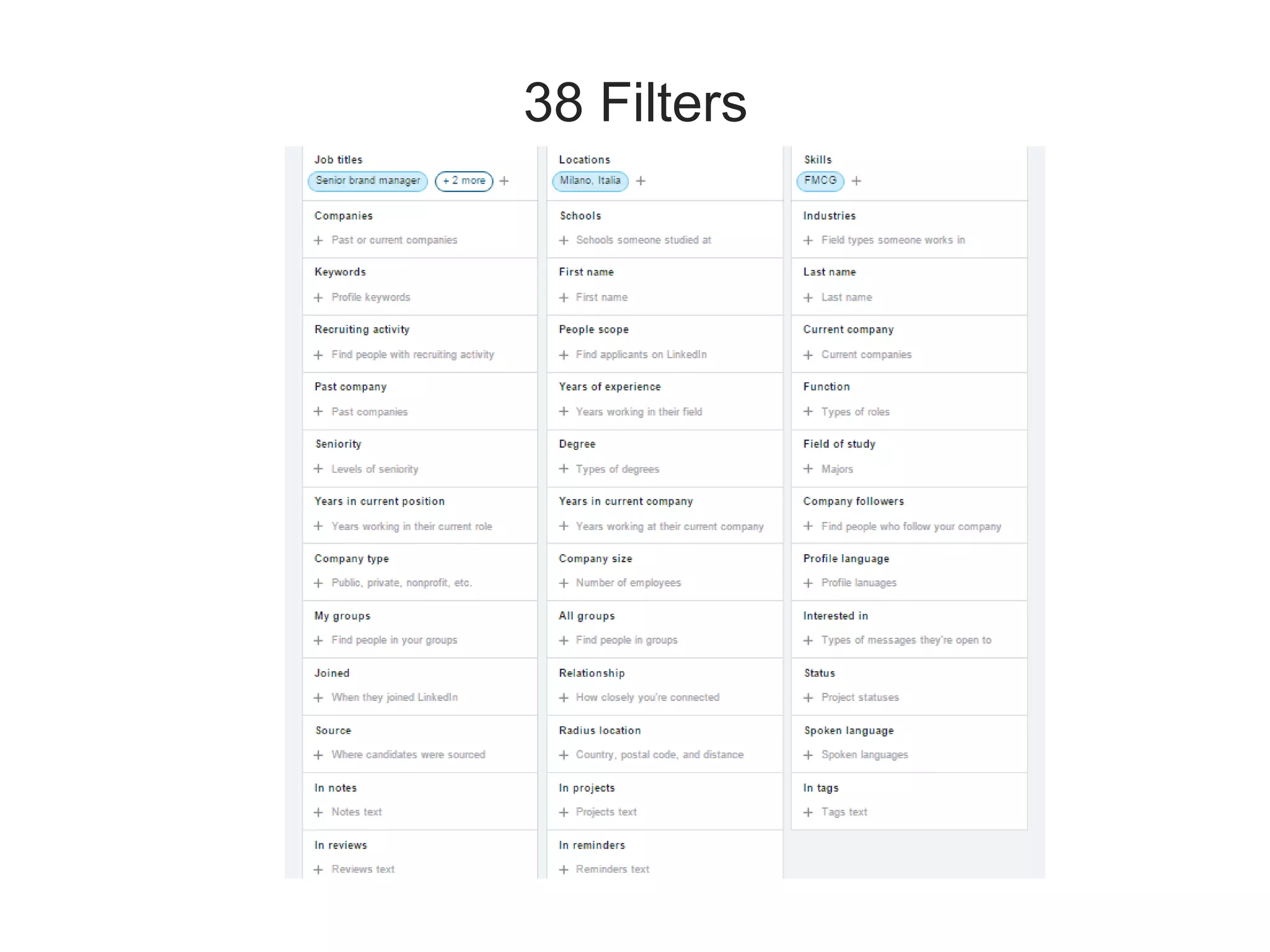 38 Filters
 