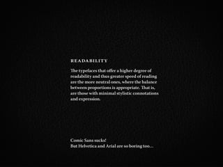 How to pick the right font and other considerations about (web) typography.