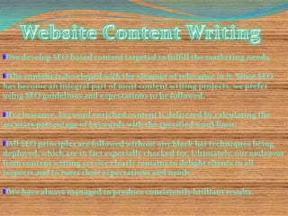 Web content writing services