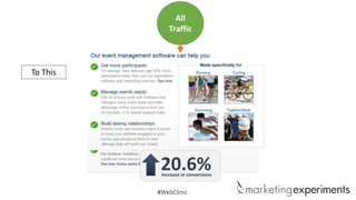 All
Traffic

To This

20.6%

Increase in conversions

#WebClinic

 