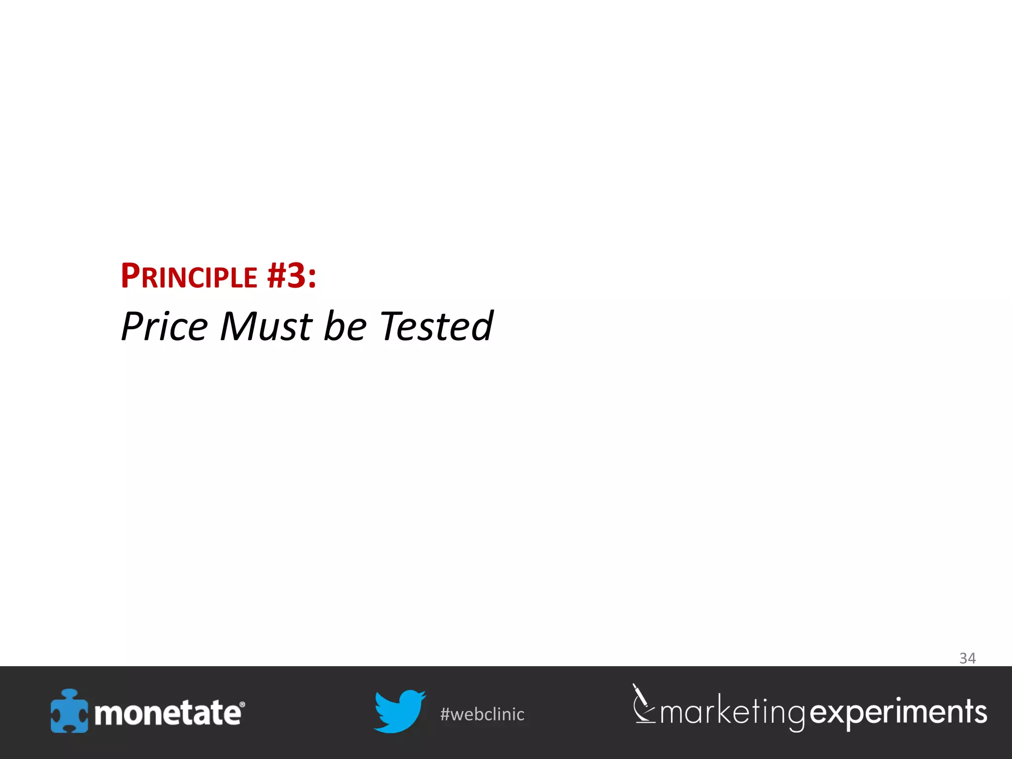 #webclinic
34
PRINCIPLE #3:
Price Must be Tested
 