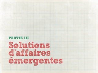 PARTIE III

Solutions
d’affaires
émergentes
 