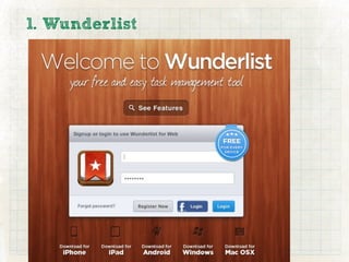 1. Wunderlist
 