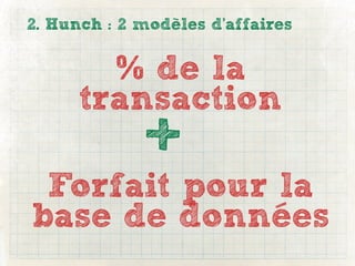 2. Hunch : 2 modèles d’affaires

        % de la
      transaction
             +
 Forfait pour la
base de données
 
