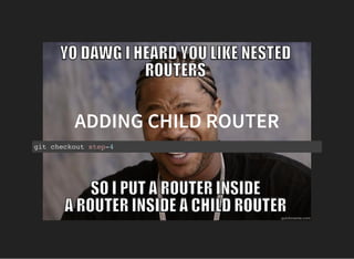 ADDING CHILD ROUTER
git checkout step-4
 